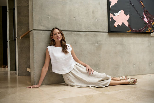Naturals Linen Skirt | Sand