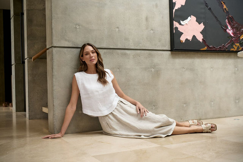 Naturals Linen Skirt | Sand