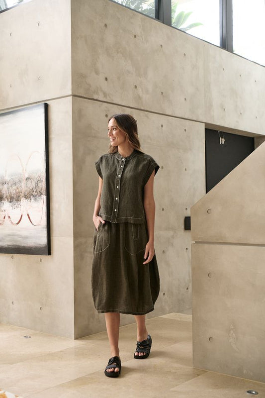 Naturals Linen Skirt | Licorice