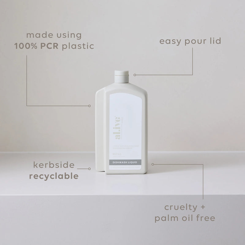 al.ive Home | 1LT Dishwash Refill - Lemon Myrtle & Honeydew