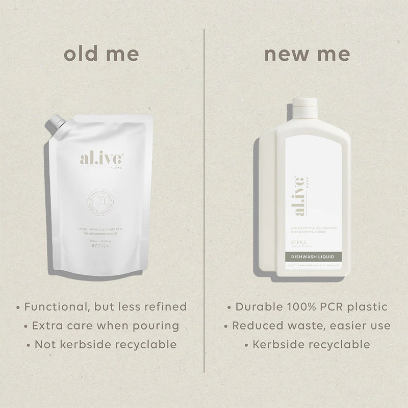 al.ive Home | 1LT Dishwash Refill - Lemon Myrtle & Honeydew