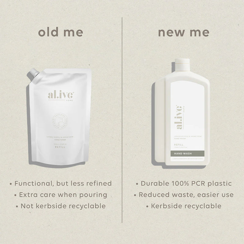 al.ive Home | 1LT Hand Wash Refill - Lemon Myrtle & Honeydew