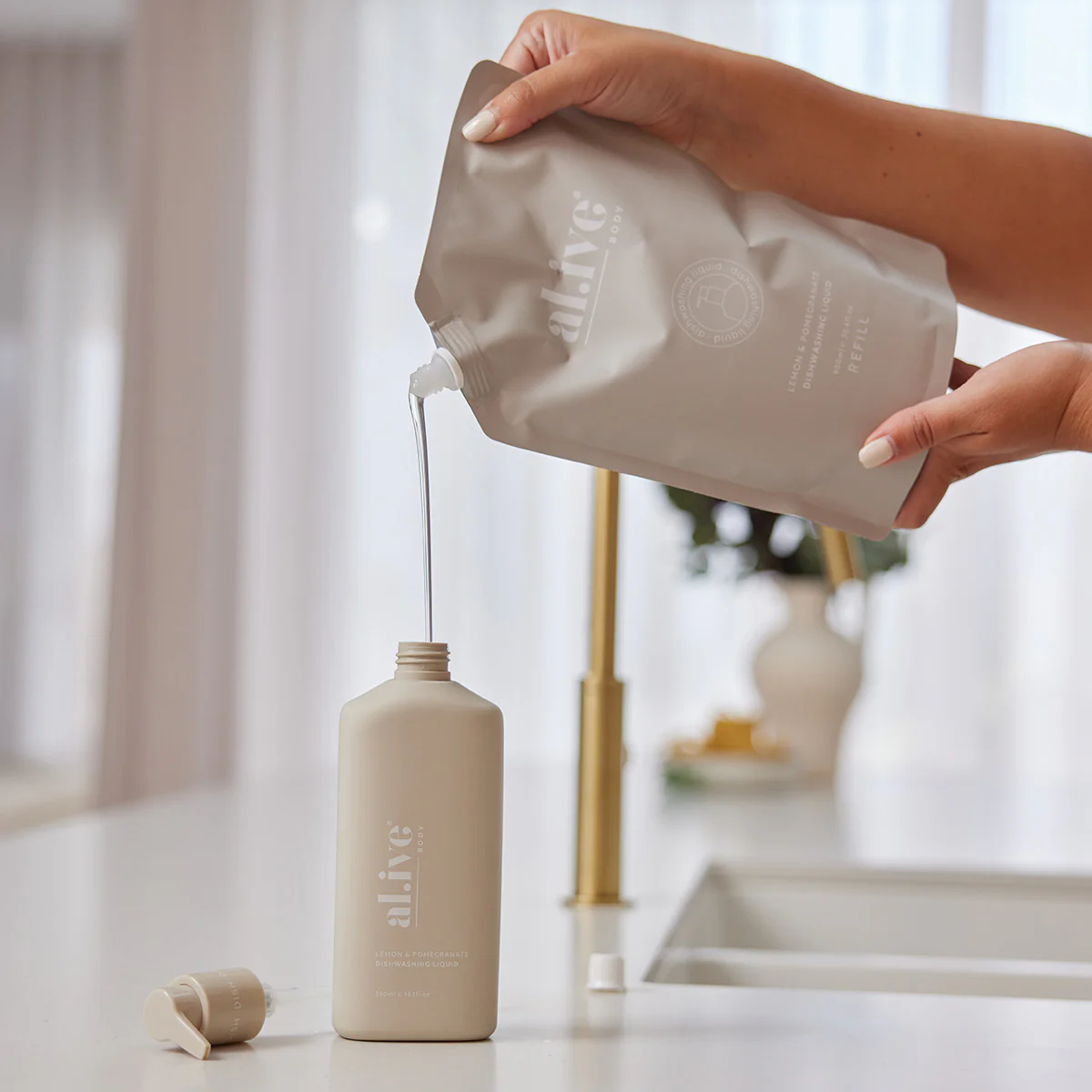 al.ive Home | 900ml Dish Wash Refill - Lemon & Pomegranate