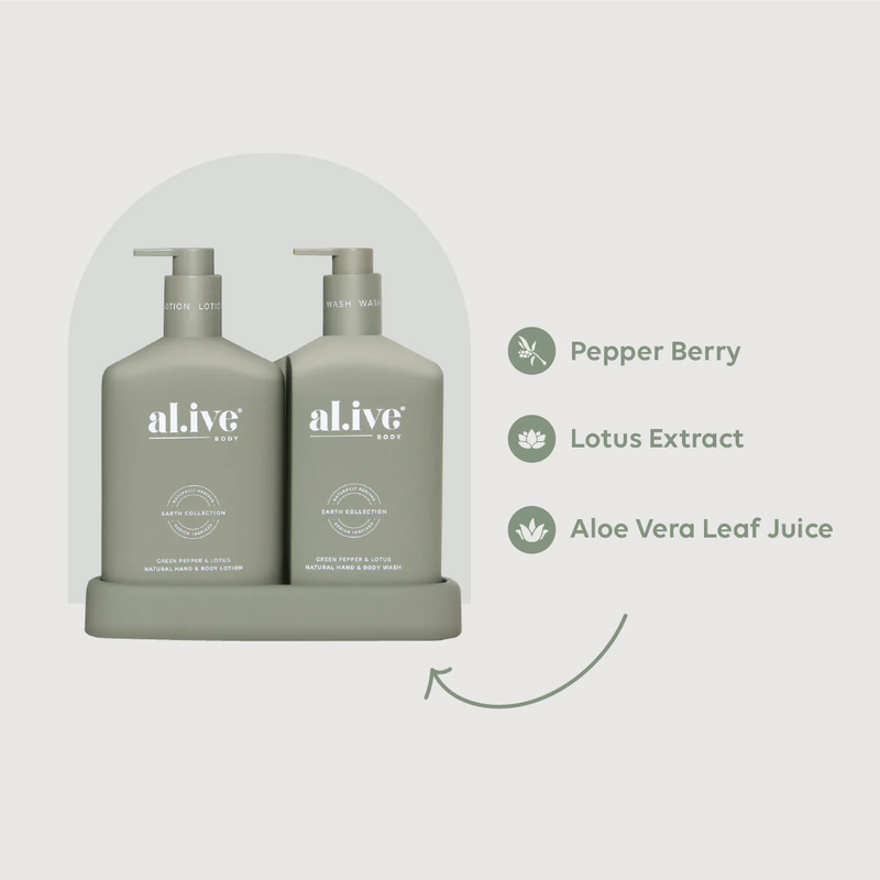 al.ive Body | Wash & Lotion Duo - Green Pepper & Lotus