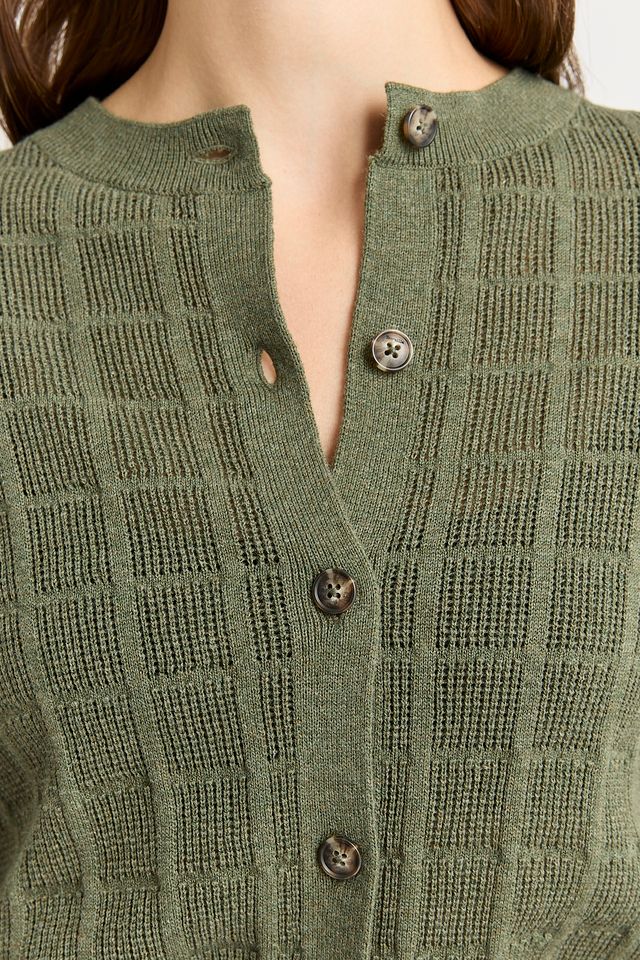 Toorallie Open Stitch Cardigan | Olive