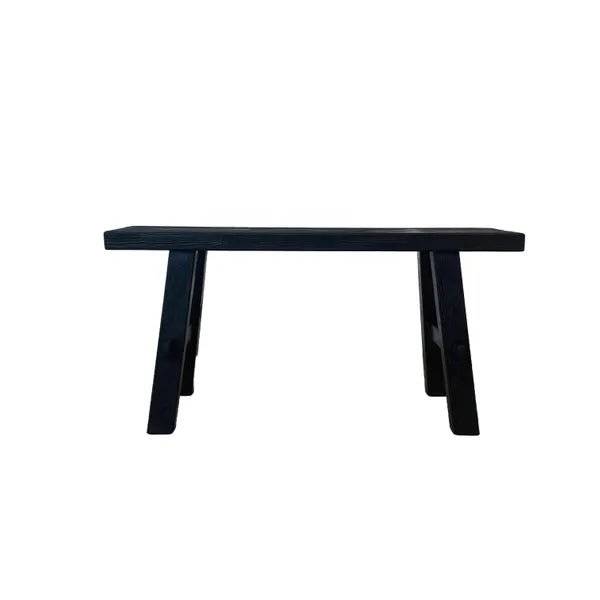 Reclaimed Black Wood Bench - Medium