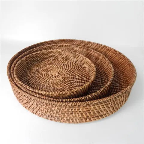 Lombok Round Trays | Antik Brown