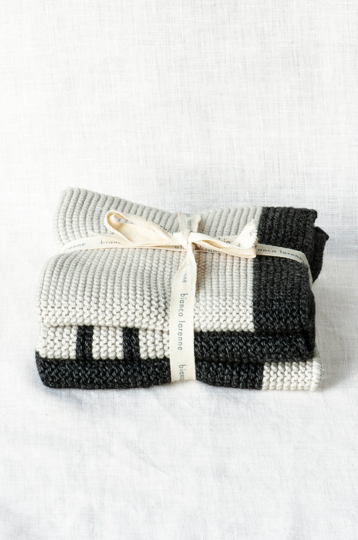 Organic Cotton Wash Cloths | Pannello Graphite - Set 3