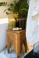 Hammered Glass Canisters with Wood Lid - Medium