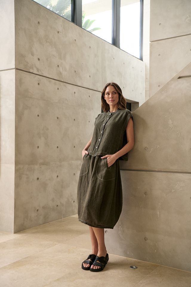 Naturals Linen Skirt | Licorice